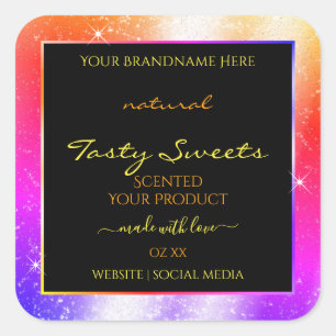 Etiqueta de producto de marco de Purpurina de dest