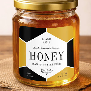Etiqueta de producto de miel cruda natural Colmena