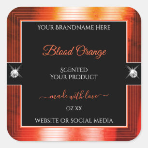 Etiqueta de producto de Naranjas de color negro ca