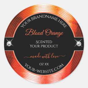 Etiqueta de producto de Naranjas de color negro ca