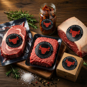 Etiqueta de Producto de Negocio de Carne de Res Pr