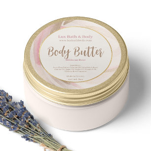 Etiqueta de producto de oro de pincel rosa neutro 