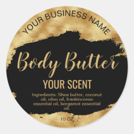 etiqueta de producto de oro para mantequilla de cu