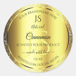 Etiqueta de producto de Purpurina de oro de lujo c