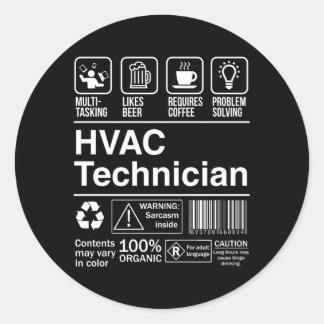Etiqueta de producto de técnico de Hvac