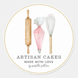 Etiqueta de producto de utensilios de pastelería p