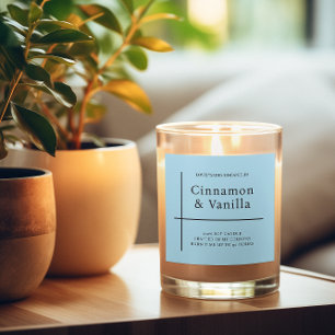 Etiqueta de producto de vela azul minimalista