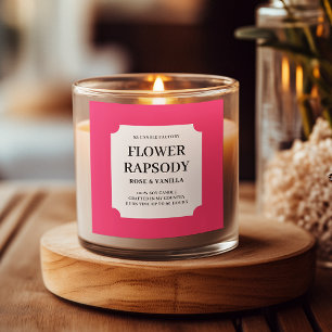 Etiqueta de producto de vela rosa roja moderna