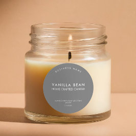 Etiqueta de producto de velas de color gris Minima