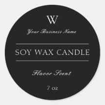 Etiqueta de producto de velas de monograma mínimo