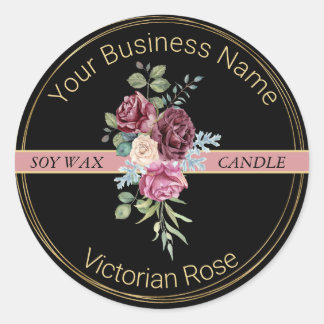Etiqueta de producto de velas de Rosa victorianas 