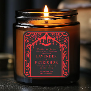 Etiqueta de producto de velas de vampiros góticos