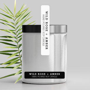 Etiqueta de producto de velas en blanco y negro a