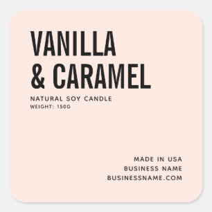 Etiqueta de producto de velas minimalistas de soja