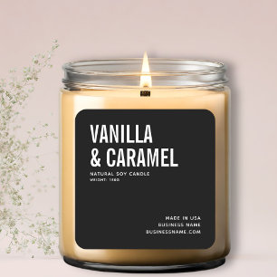 Etiqueta de producto de velas minimalistas de soja
