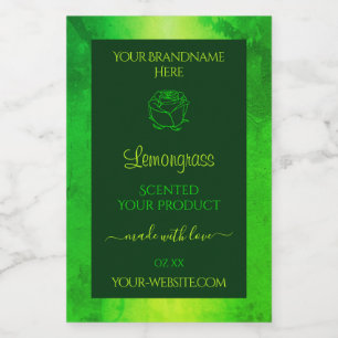 Etiqueta de producto del patrón de mármol verde lu