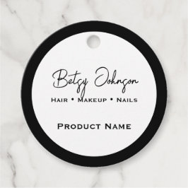 Etiqueta de producto elegante en blanco y negro