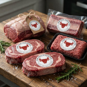 Etiqueta de producto empresarial de carne de terne