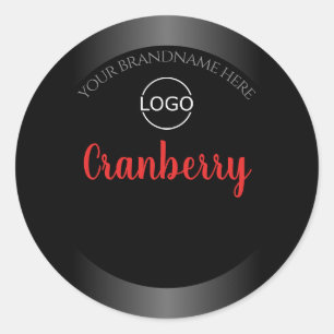 Etiqueta de producto en blanco y negro con logotip