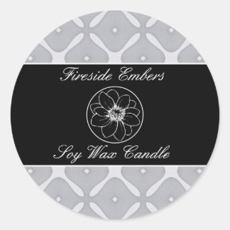 Etiqueta de producto geométrico en blanco y negro