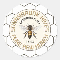 Etiqueta de producto Gold Honeycomb Border y Bee A