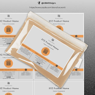 Etiqueta de producto grande gris de código QR de s