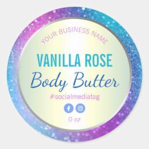 Etiqueta de producto holográfica de Purpurina púrp