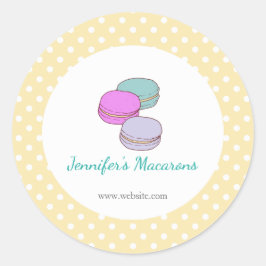 Etiqueta de producto Macaron CUTE de puntos de pol