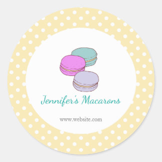 Etiqueta de producto Macaron CUTE de puntos de pol
