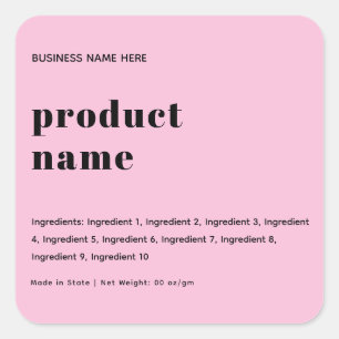Etiqueta de producto Minimalista y rosa de Rubor