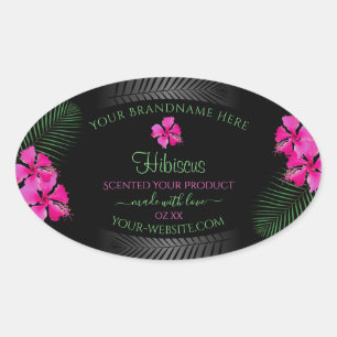 Etiqueta de producto negro Flores rosas hojas de p