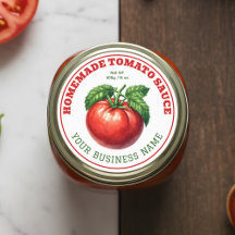 Etiqueta de producto para enlatado de salsa de tom