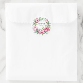 Etiqueta de producto Pegatina redondo Peonies Wrea