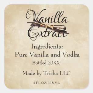 Etiqueta de producto personalizada de Vanilla Squa