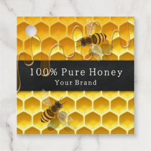 Etiqueta de producto Personalizado de abejas dorad