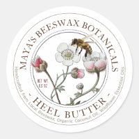 Etiqueta de producto realista de la cera de abeja