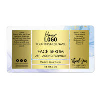 Etiqueta De Producto Sérico De Lush Ink Gold Y Blu