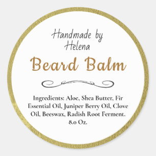 Etiqueta de producto simple de balde de barba dora