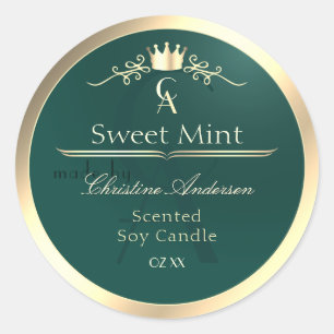 Etiqueta de producto Verde azulado de pino con mon