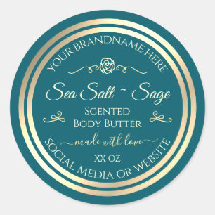 Etiqueta de producto Verde azulado oscuro Rosa de 