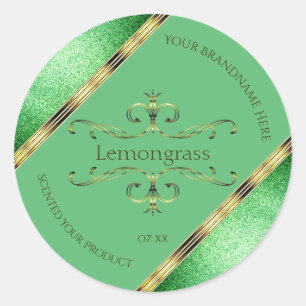 Etiqueta de producto verde Faux Gold Ornate Border