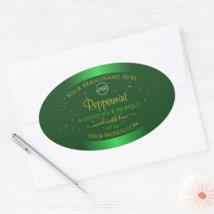 Etiqueta de producto verde Shimmery Purpurina suav