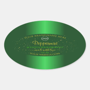 Etiqueta de producto verde Shimmery Purpurina suav