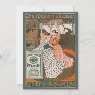 Etiqueta de producto vintage Art Pearline Limpiado