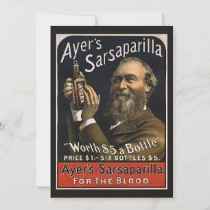 Etiqueta de producto vintage, bebida de ayer en Sa