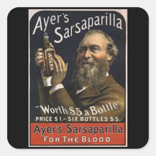 Etiqueta de producto vintage, bebida de ayer en Sa