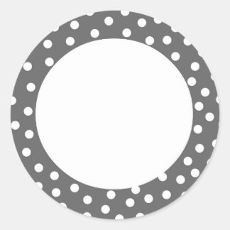 Etiqueta de punto de polka gris