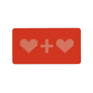 Etiqueta De Punto Dos Corazones