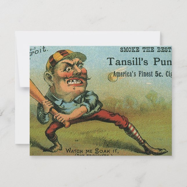 Etiqueta de puro antigua, Tansill Punch de béisbol (Anverso)