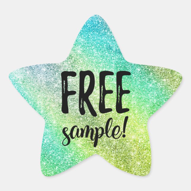 Etiqueta de purpurina de muestra libre (Anverso)